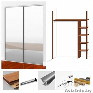 Шкаф-купе под заказ (180см Зеркало+Лакобель) #1619565