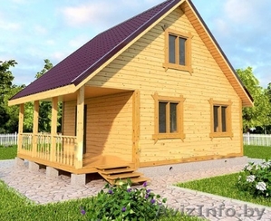 Садовый Дом Рихтер из бруса 6х8,  с террасой 12м2 #1623408
