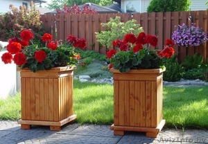 Деревянные кадки и кашпо для деревьев и растений уличные. #1623165
