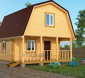 Дом сруб из бруса Лайк 6х6 установка в Лунинецком районе #1625851