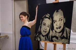 Уникальное шоу «Золотая пыль». Эффектная картина на ваших глазах за 7 минут! #1627653