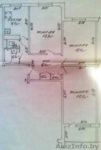 Трехкомнатная квартира в Малиновке #1631079