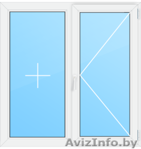 Двустворчатое ПВХ окно #1634711