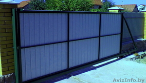 Откатные ворота без электропривода для дома #1637222