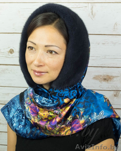 Утепленные платки с отделкой из меха норки #1638985