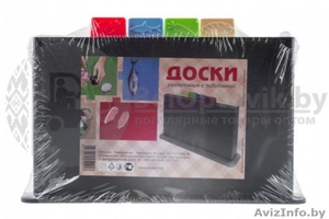 Доски разделочные с подставкой набор 4 шт #1640118