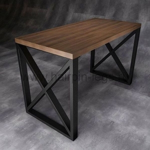 Стол металл,  дерево 1000х500х600 #1655291