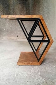 Стол дерево и металл 1000х500х1000 #1655565