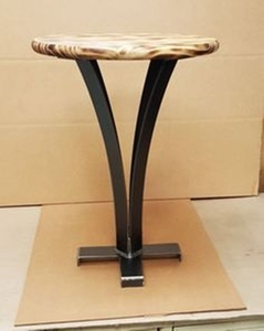 Стул круглый металл и дерево 350х450 #1655525