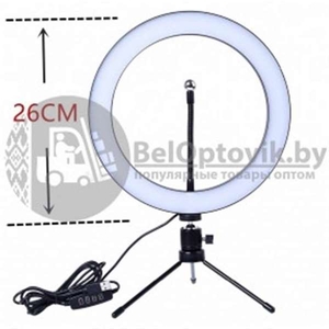 Кольцевая светодиодная лампа подсветка MINI LED 160 d26 см  ШТАТИВ #1668196