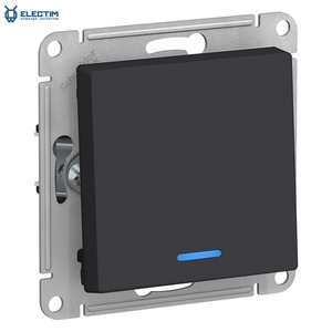 1-клавишный выключатель с подсветкой,  сх.1а,  10АХ,  механизм,  КАРБОН #1677121