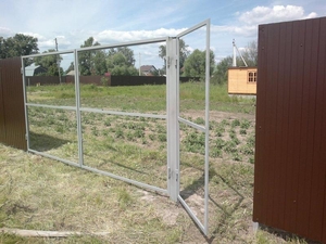 Ворота распашные с калиткой под ключ 3 на 1, 5 метра #1676061