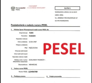 PESEL без присутствия  #1729329